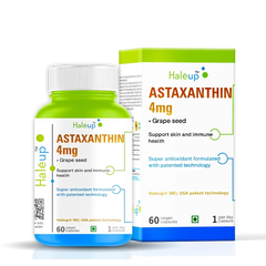 Astaxanthin 4mg with Grape Seed Extract | Super Antioxidant Formula for Skin & Immune Support | 60 Vegan Capsules | 1 Capsule Daily - Haleup