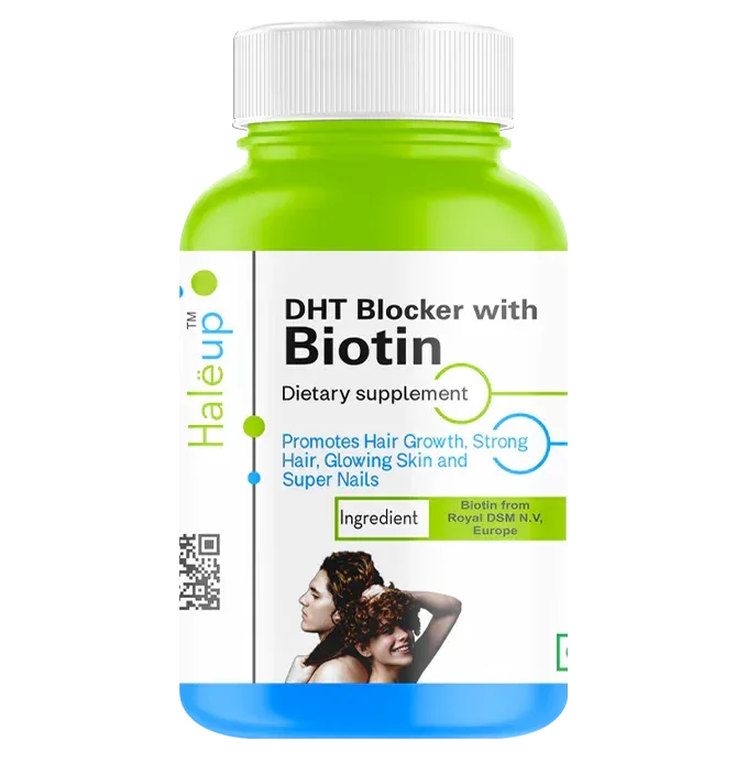 DHT Blocker with Biotin: The Secret to Healthy Hair, Glowing Skin & Strong Nails - Haleup