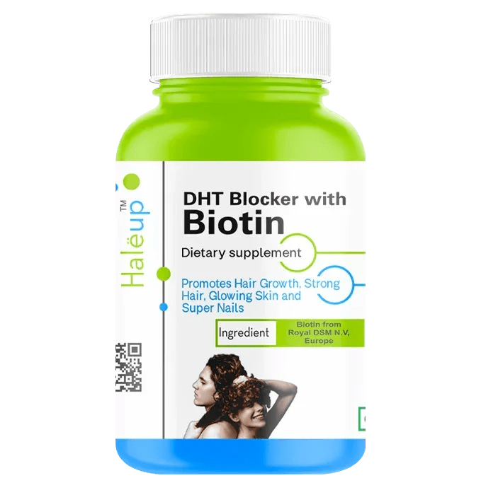 DHT Blocker with Biotin: The Secret to Healthy Hair, Glowing Skin & Strong Nails - Haleup