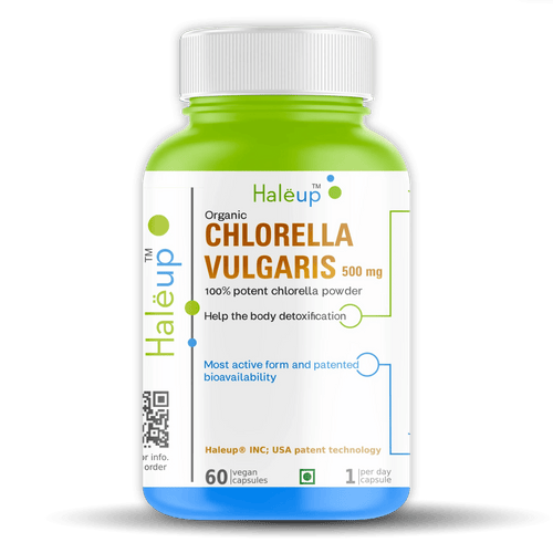 Organic Chlorella Detox Caps 500mg - 100% Potent, Supports Liver Health & Detoxification | 60 Veg Capsules