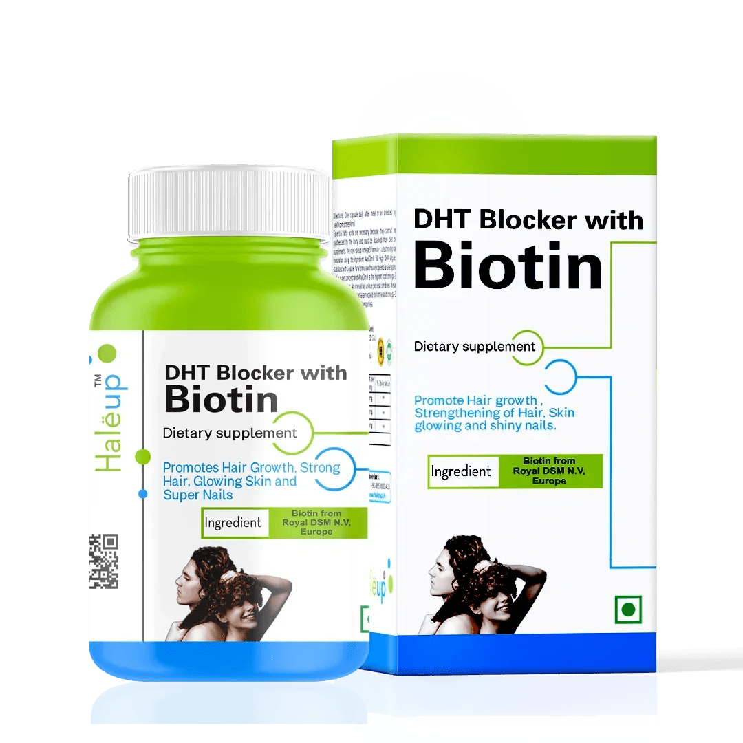 DHT Blocker with Biotin: The Secret to Healthy Hair, Glowing Skin & Strong Nails - Haleup