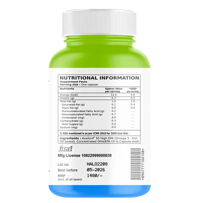 Omega-3 Fish Oil Capsules: Advanced Heart, Brain, and Immunity Support | Made in USA - Haleup