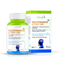 Nicotinamide USA NMN 1000 mg 3-in-1 Formula | Enriched with Resveratrol, Quercetin & CoQ10 | Boost NAD+, Skin Health & Cellular Repair | 30 Capsules - Haleup