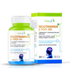 Nicotinamide USA NMN 500mg 3-in-1 Formula | Boost NAD+, Cellular Repair & Skin Health | With Resveratrol, Quercetin & CoQ10 | 30 Capsules - Haleup