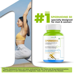 99% Pure Spermidine 30 mg Trihydrochloride with Resveratrol Capsules for Healthy Aging & Wellness – 1 Box (30 Capsules) - Haleup