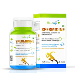 99% Pure Spermidine 30 mg Trihydrochloride with Resveratrol Capsules for Healthy Aging & Wellness – 1 Box (30 Capsules) - Haleup