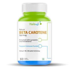 Beta Carotene 840mg with Lycopene & Resveratrol | Immune Support & Antioxidant Boost | 60 Veggie Capsules | Natural Supplement - Haleup