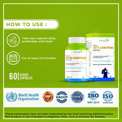 Beta Carotene 840mg with Lycopene & Resveratrol | Immune Support & Antioxidant Boost | 60 Veggie Capsules | Natural Supplement - Haleup