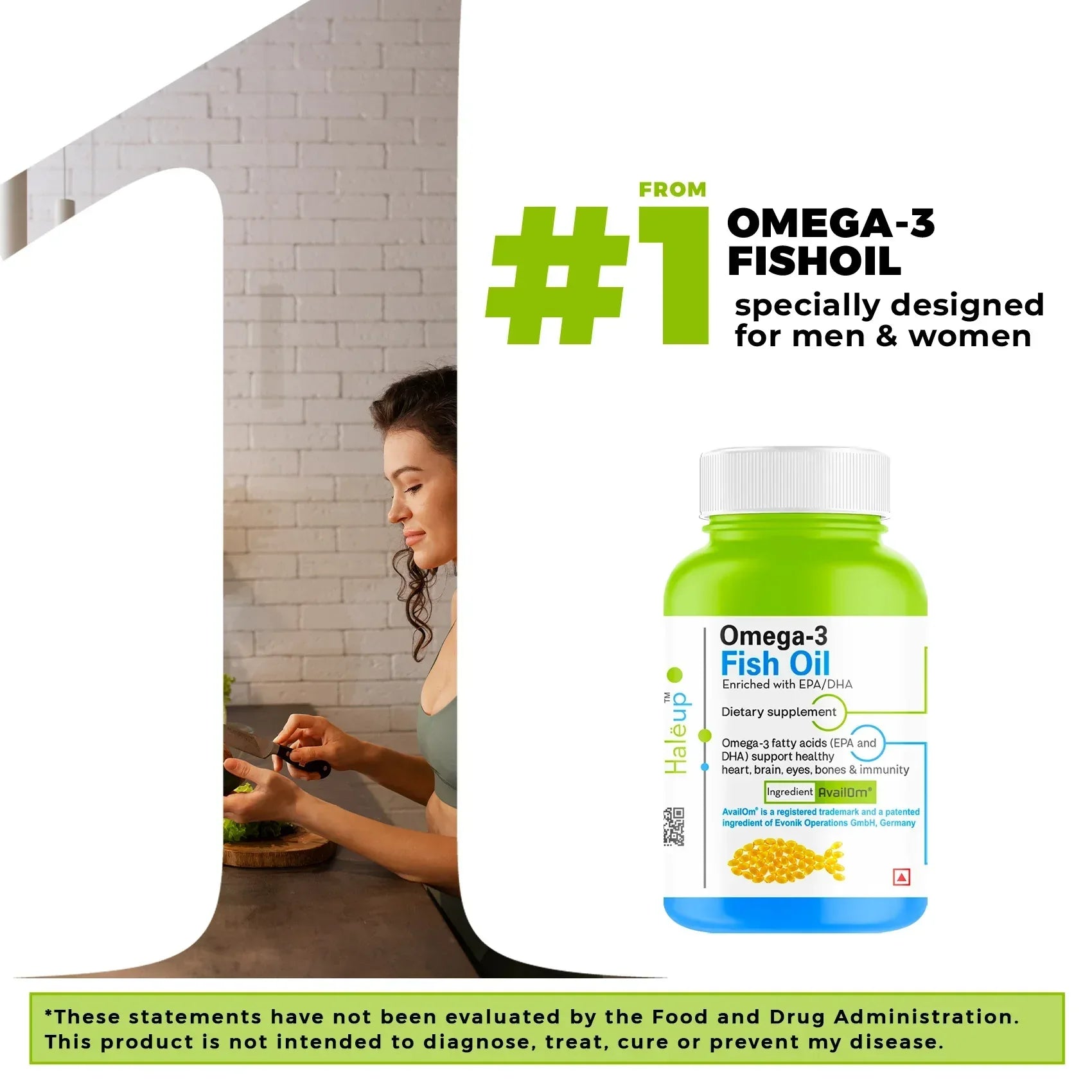Omega-3 Fish Oil Capsules: Advanced Heart, Brain, and Immunity Support | Made in USA - Haleup