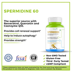 99% Spermidine 50 mg Trihydrochloride with Resveratrol: Advanced Formula for Healthy Aging and Wellness (60 Capsules) - Haleup