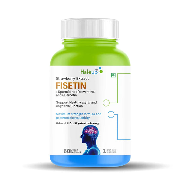 99.7% pure Fisetin Capsules - Senolytic Activator -| For Healthy Ageing | Cognitive Support 60 capsules - Haleup