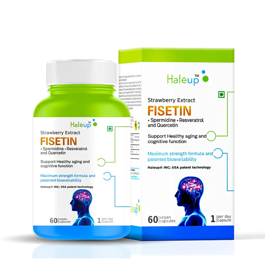 99.7% pure Fisetin Capsules - Senolytic Activator -| For Healthy Ageing | Cognitive Support 60 capsules - Haleup