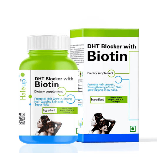 DHT Blocker with Biotin: The Secret to Healthy Hair, Glowing Skin & Strong Nails - Haleup