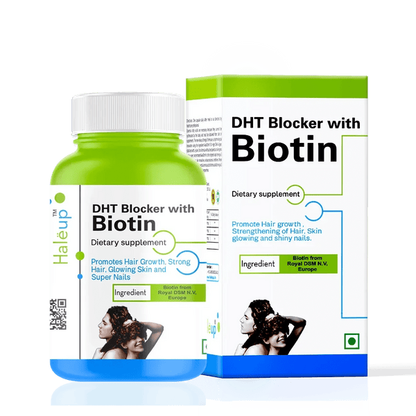 DHT Blocker with Biotin: The Secret to Healthy Hair, Glowing Skin & Strong Nails - Haleup