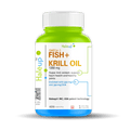 Fish Oil + Krill Oil (1350 mg) | Super Antioxidant for Heart, Joints, Skin & Hair | 550 mg EPA + 350 mg DHA - Haleup