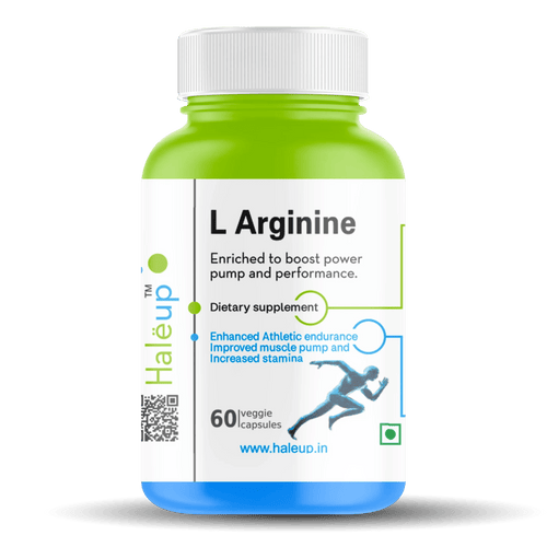 L-Arginine 60 Capsules - Boost Muscle Pump, Endurance & Stamina Daily - Haleup