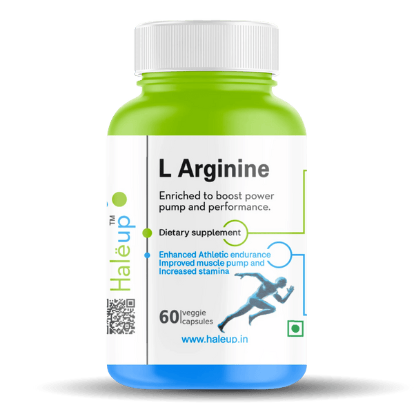 L-Arginine 60 Capsules - Boost Muscle Pump, Endurance & Stamina Daily - Haleup