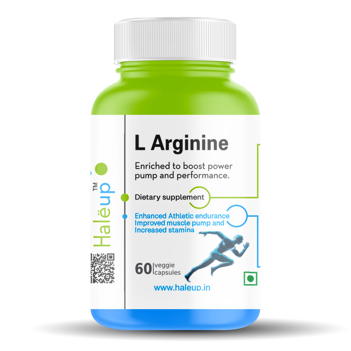 L-Arginine 60 Capsules - Boost Muscle Pump, Endurance & Stamina Daily