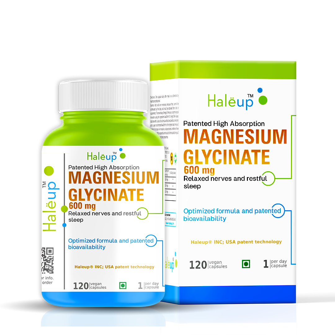 High Absorption Magnesium Glycinate 600 mg – Relaxed Nerves & Restful Sleep, 120 Veg Capsules