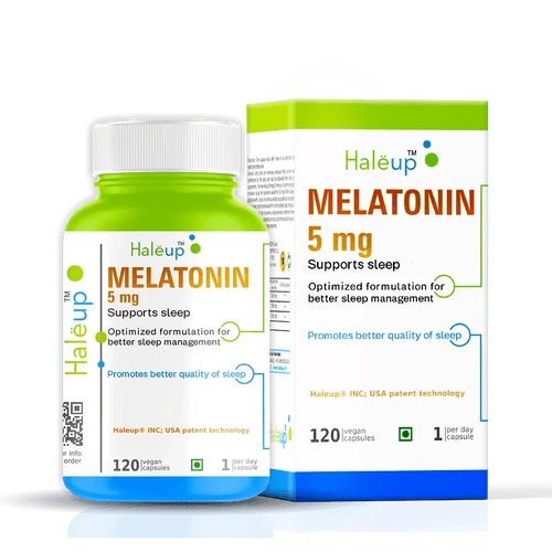 Melatonin Capsules 5 mg – Natural Sleep Support & Relaxation | 120 Veggie Capsules - Haleup