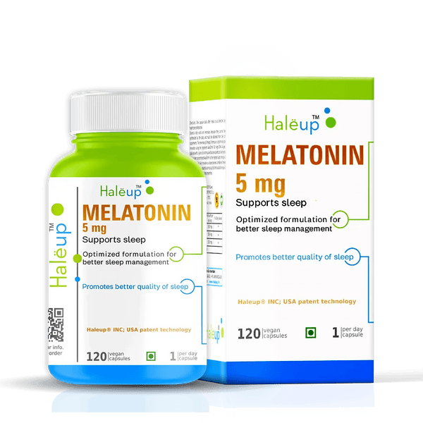 Melatonin Capsules 5 mg – Natural Sleep Support & Relaxation | 120 Veggie Capsules - Haleup
