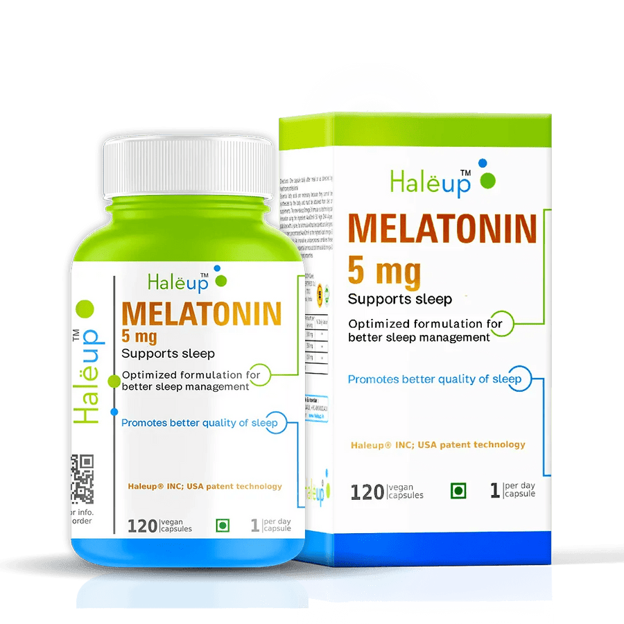 Melatonin Capsules 5 mg – Natural Sleep Support & Relaxation | 120 Veggie Capsules - Haleup