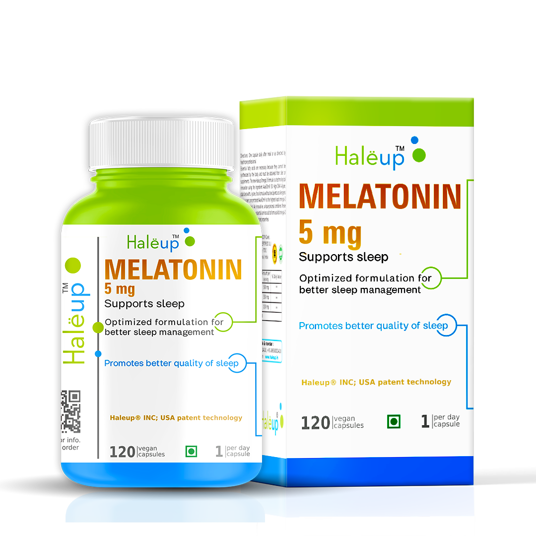 Melatonin Capsules 5 mg – Natural Sleep Support & Relaxation | 120 Veggie Capsules