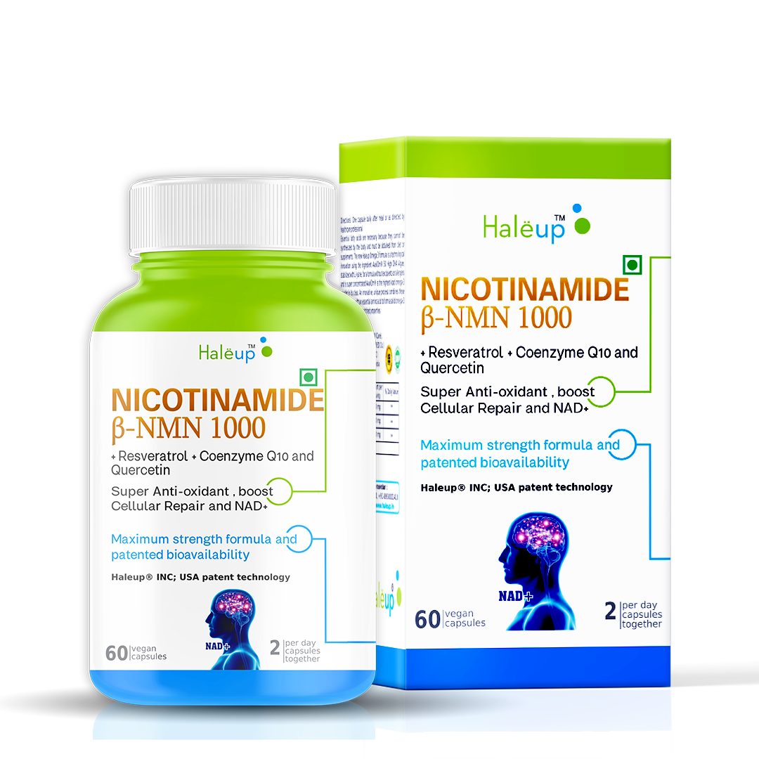 Nicotinamide USA NMN 1000 mg 3-in-1 Formula | Enriched with Resveratrol, Quercetin & CoQ10 | Boost NAD+, Skin Health & Cellular Repair | 30 Capsules