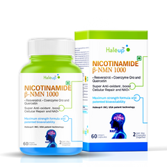 Nicotinamide USA NMN 1000 mg 3-in-1 Formula | Enriched with Resveratrol, Quercetin & CoQ10 | Boost NAD+, Skin Health & Cellular Repair | 30 Capsules