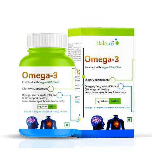 Vegan Omega 3 | 500 mg DHA & EPA | Healthy Heart, Brain & Immunity Support - Haleup