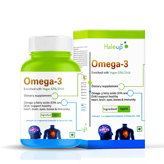 Vegan Omega 3 | 500 mg DHA & EPA | Healthy Heart, Brain & Immunity Support - Haleup