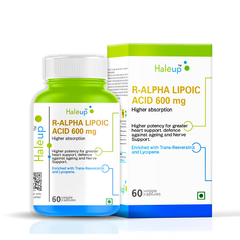 Alpha Lipoic Acid 600 mg Capsules | Enriched with Lycopene & Trans-Resv  - 60 Capsules