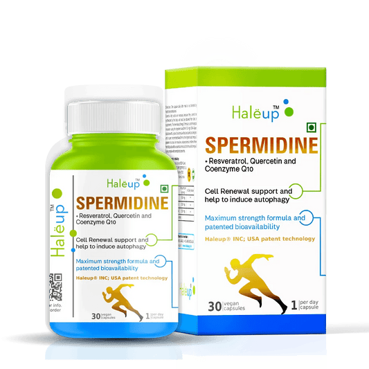 99% Pure Spermidine 30 mg Trihydrochloride with Resveratrol Capsules for Healthy Aging & Wellness – 1 Box (30 Capsules) - Haleup