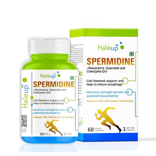 99% Spermidine 50 mg Trihydrochloride with Resveratrol: Advanced Formula for Healthy Aging and Wellness (60 Capsules) - Haleup