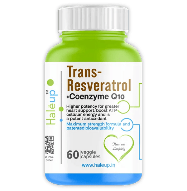 Trans-Resveratrol + Co Q10 Capsules – 60 Veggie Capsules - Haleup