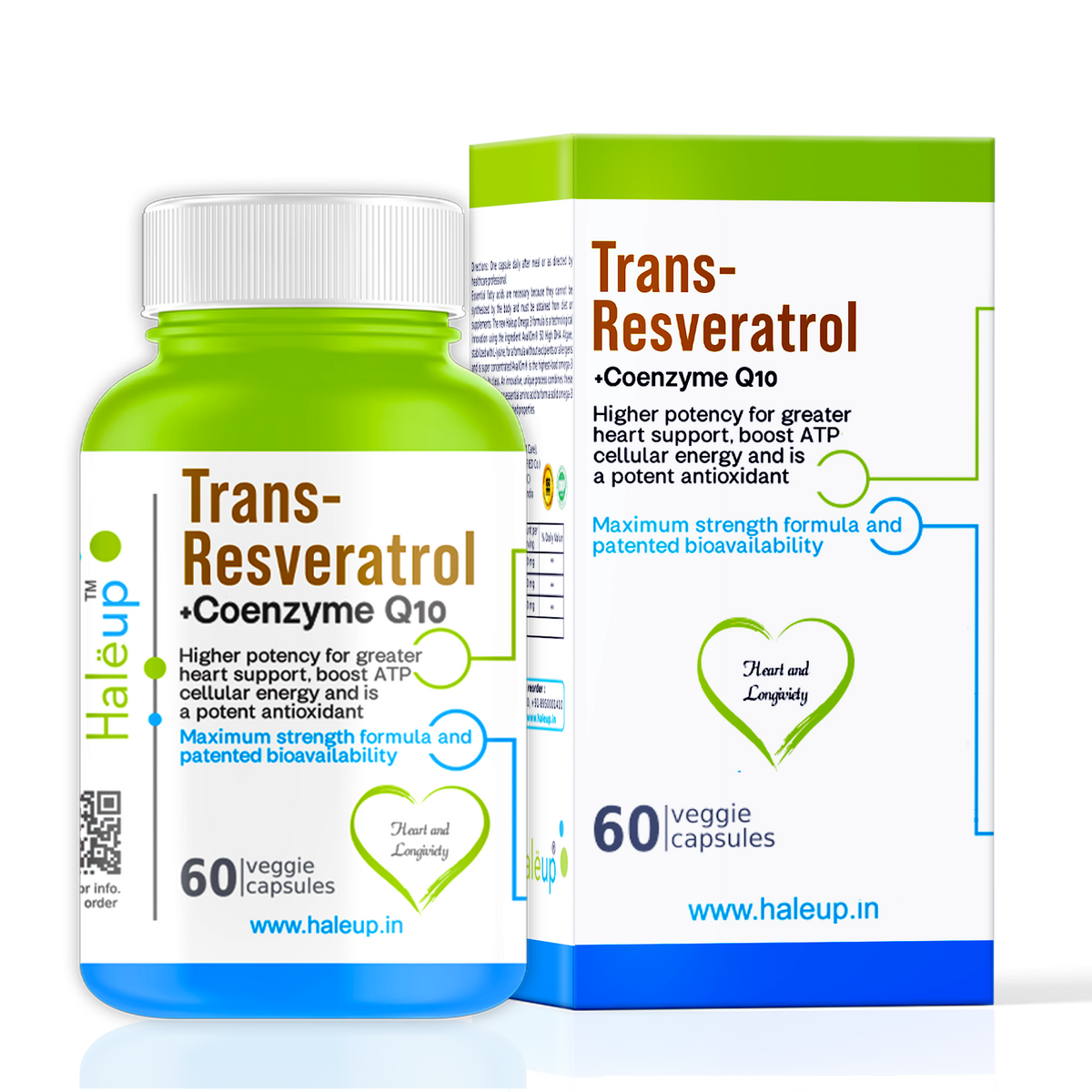 Trans-Resveratrol + Co Q10 Capsules – 60 Veggie Capsules