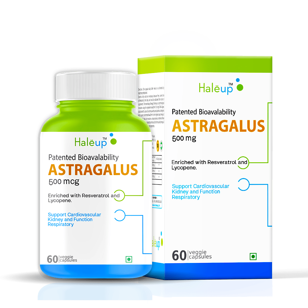 Astragalus 500mg with Patented Bioavailability | Enriched with Resveratrol & Lycopene | Supports Cardiovascular, Kidney & Respiratory Health | 60 Veggie Capsules