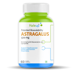 Astragalus 500mg with Patented Bioavailability | Enriched with Resveratrol & Lycopene | Supports Cardiovascular, Kidney & Respiratory Health | 60 Veggie Capsules