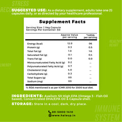 Fish Oil + Krill Oil (1350 mg) | Super Antioxidant for Heart, Joints, Skin & Hair | 550 mg EPA + 350 mg DHA