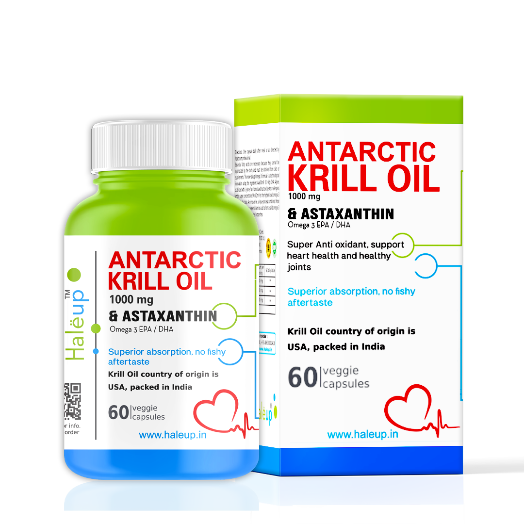 Powdered Antarctic Krill Oil Omega-3 Capsules 1000 mg | Anti-Aging & Antioxidant Powerhouse