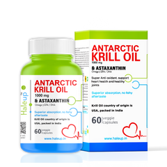 Powdered Antarctic Krill Oil Omega-3 Capsules 1000 mg | Anti-Aging & Antioxidant Powerhouse