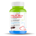 Antarctic Krill Oil 1000mg with Astaxanthin for Heart & Joint Health - 60 softgels - Haleup