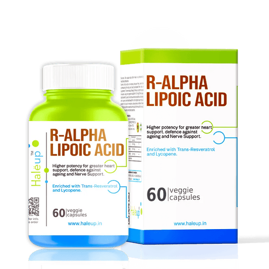R-Alpha Lipoic Acid with Trans-Resveratrol & Lycopene - 60 Capsules for Daily Wellness - Haleup