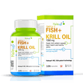 Fish Oil + Krill Oil (1350 mg) | Super Antioxidant for Heart, Joints, Skin & Hair | 550 mg EPA + 350 mg DHA - Haleup