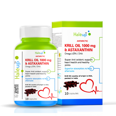 Antarctic Krill Oil 1000mg with Astaxanthin for Heart & Joint Health - 60 softgels