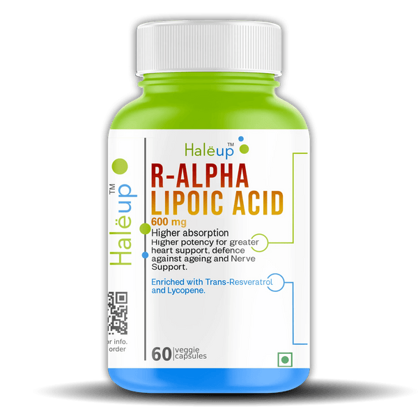 Alpha Lipoic Acid 600 mg Capsules | Enriched with Lycopene & Trans-Resv - 60 Capsules - Haleup