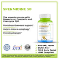 99% Pure Spermidine 30 mg Trihydrochloride with Resveratrol Capsules for Healthy Aging & Wellness – 1 Box (30 Capsules) - Haleup