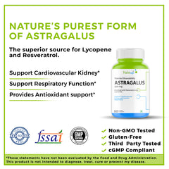 Astragalus 500mg with Patented Bioavailability | Enriched with Resveratrol & Lycopene | Supports Cardiovascular, Kidney & Respiratory Health | 60 Veggie Capsules